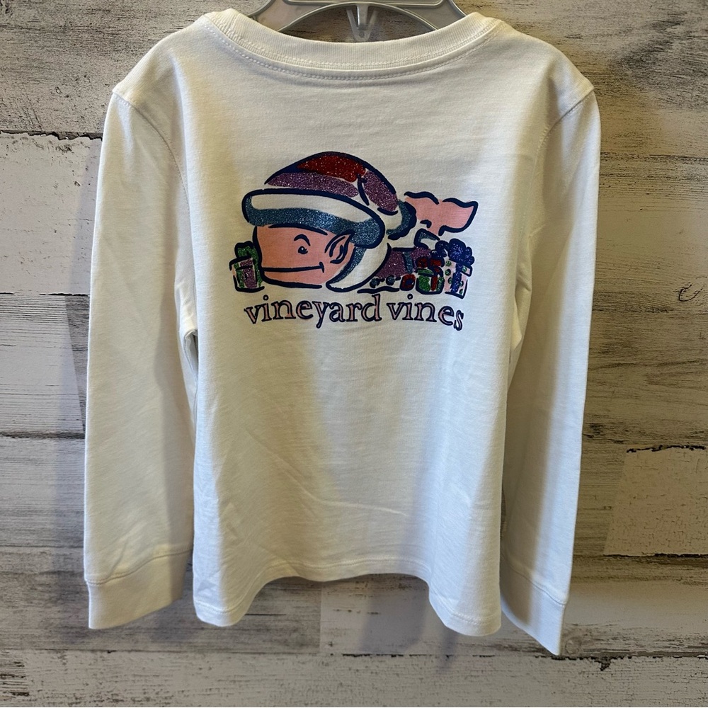 Vineyard Vines Toddler Long Sleeve Christmas Whale Shirt Size 3T NEW